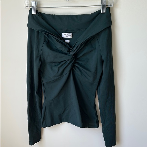 Aritzia Tops - Aritzia Contour Off-the-Shoulder Twist Front Top in Deep Teal size  S